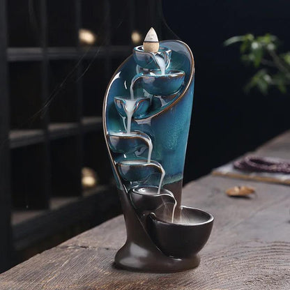 Handcrafted Torch Incense Waterfall – Ceramic Backflow Incense Burner