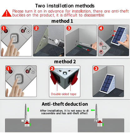 2-Pack Triangular Solar Step Lights – IP67 Waterproof LED Outdoor Garden Lights