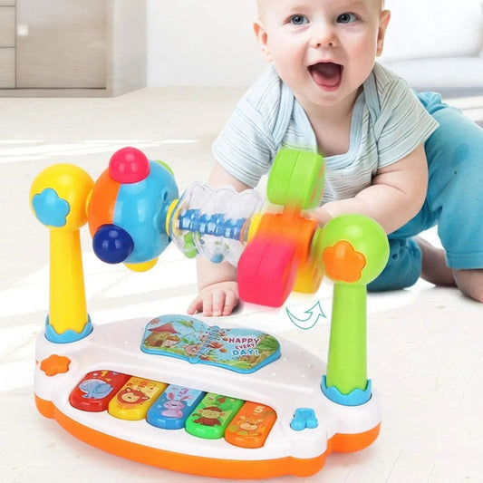Baby Rotating Music Piano Keyboard with Lights & Sounds – Interactive Learning Toy