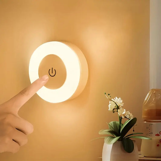 LED Touch Night Lamp – Dimmable Ambient Light with Warm & White Modes