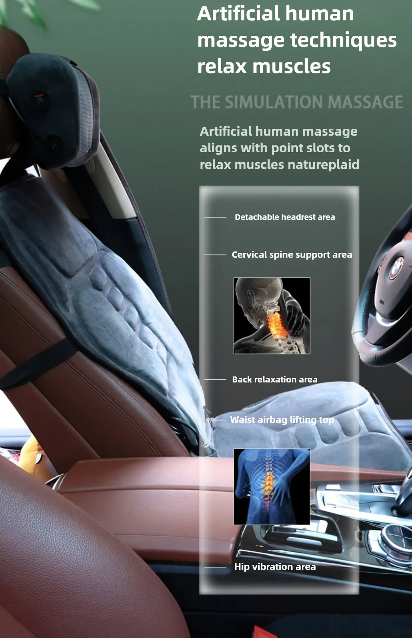 Shiatsu Full Body Back Massager with Heat & Adjustable Seat – Stress & Pain Relief Cushion