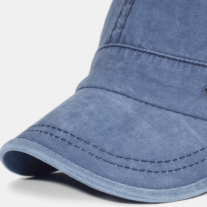 Adjustable Washed Cotton Military Flat Cap for Men – Classic Army Style Hat