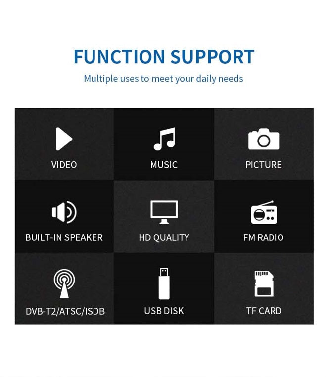 Portable Rechargeable Mini LED TV – 9-Inch Widescreen Battery Operated Television