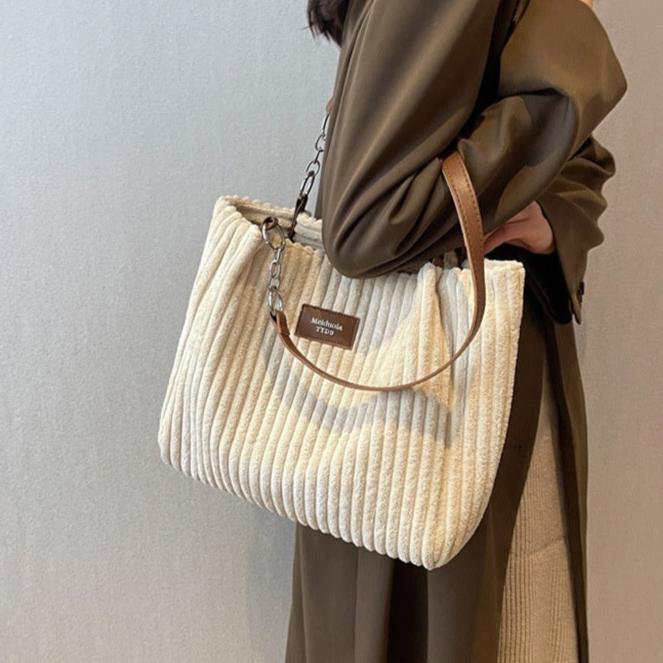 Camillia – Corduroy Tote Bag for Women with Spacious Interior & Organised Pockets