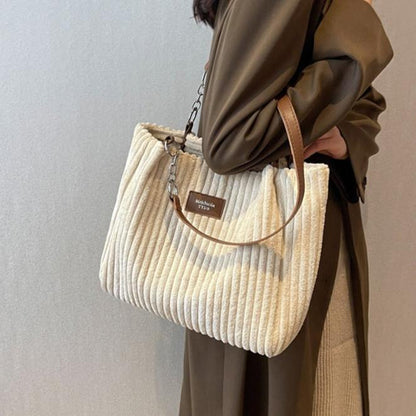 Camillia – Corduroy Tote Bag for Women with Spacious Interior & Organised Pockets