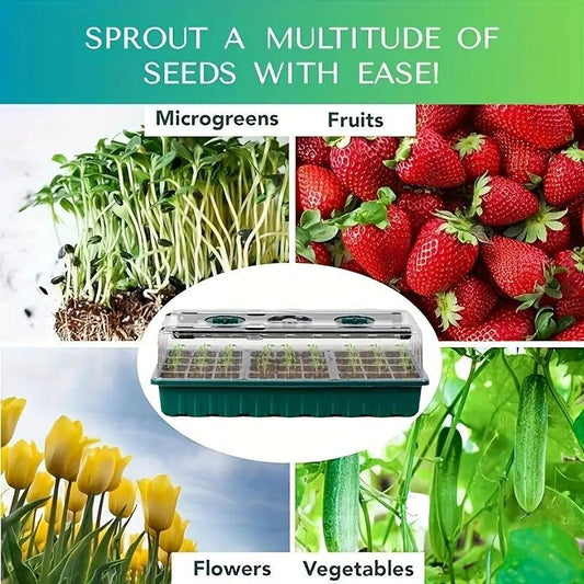 Indoor Seed Starter Kit with LED Grow Light & Adjustable Humidity Dome – 36-Cell Tray for Home Gardening