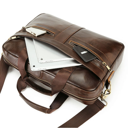 Ventolini Genuine Leather Men's Shoulder Bag – Adjustable Strap Crossbody with Spacious Interior