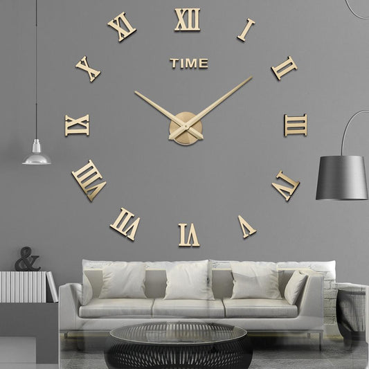Elegance Wall Clock – Large Modern Geometric DIY Quartz Clock for Living Room