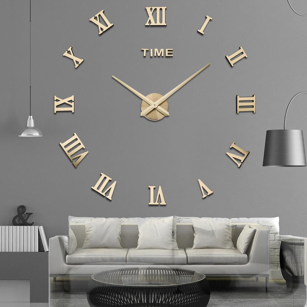 Elegance Wall Clock – Large Modern Geometric DIY Quartz Clock for Living Room