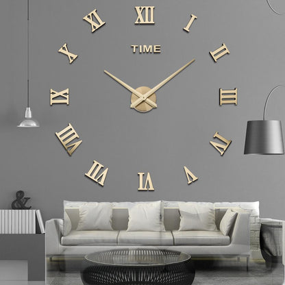Elegance Wall Clock – Large Modern Geometric DIY Quartz Clock for Living Room