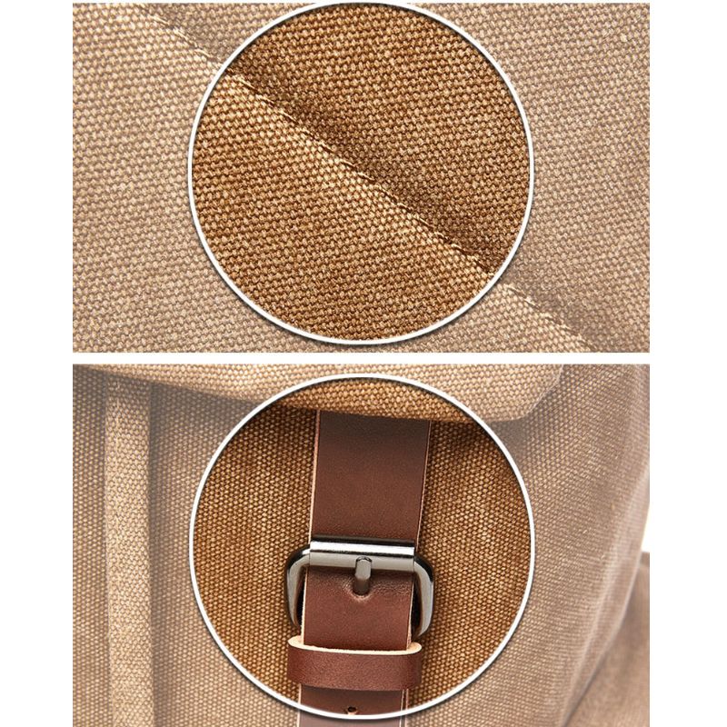 Sturdy Vintage Canvas Backpack – 40x30x15 cm | Large Capacity Travel, Work & School Rucksack
