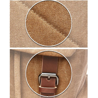 Sturdy Vintage Canvas Backpack – 40x30x15 cm | Large Capacity Travel, Work & School Rucksack