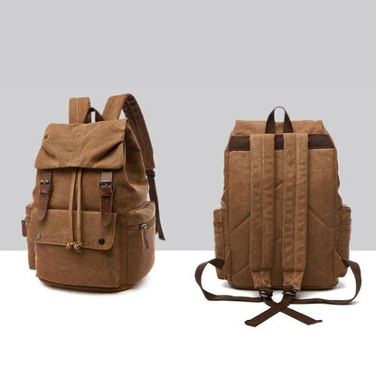Sturdy Vintage Canvas Backpack – 40x30x15 cm | Large Capacity Travel, Work & School Rucksack