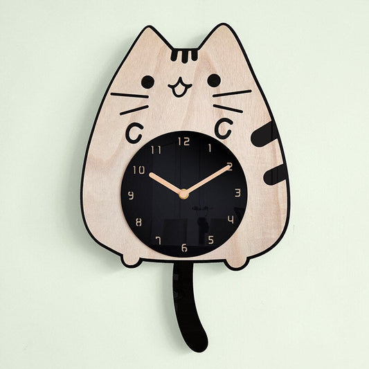 Cat Lover - Swinging Wall Clock with Cat Motif