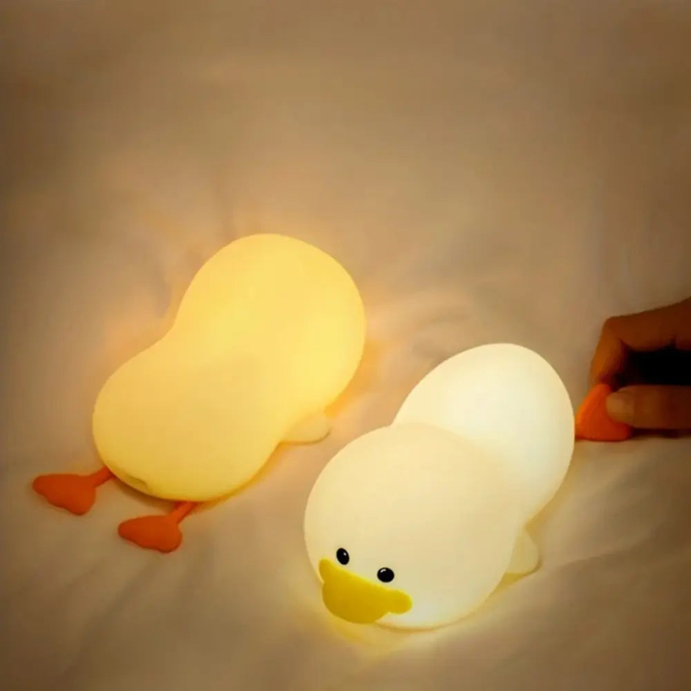 Doudou Duck Night Light – USB Rechargeable Soft Silicone Nursery Lamp for Kids