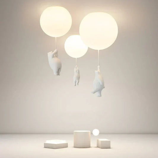 CloudBear Kids Ceiling Light – Bear & Balloon LED Pendant Lamp for Nursery and Bedroom Decor