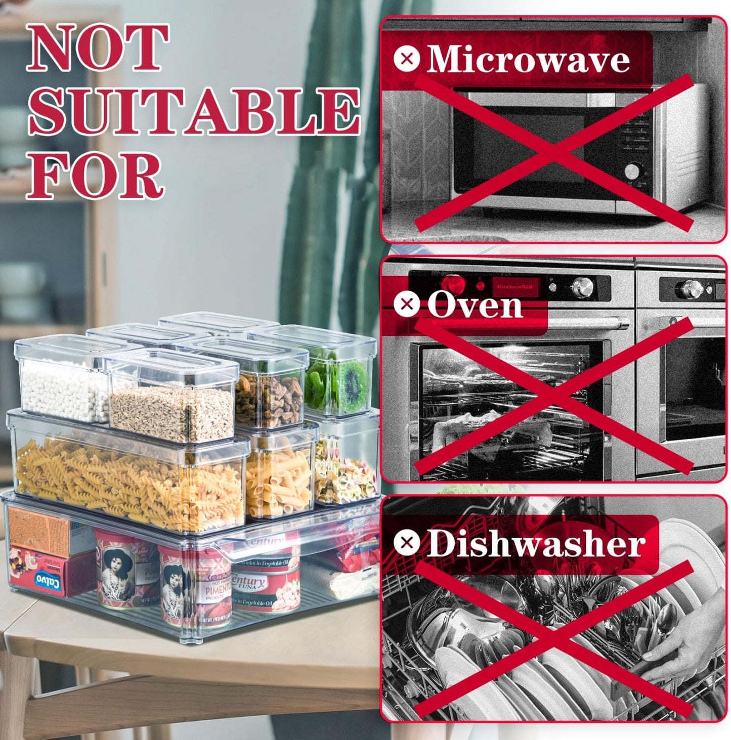 Stackable Fridge Organiser Set – 10 Clear Storage Boxes for Freshness & Kitchen Order