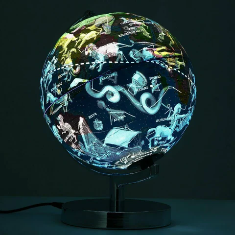 World Globe LED Constellation Map & Floating Night Light – Electromagnetic Levitation Globe