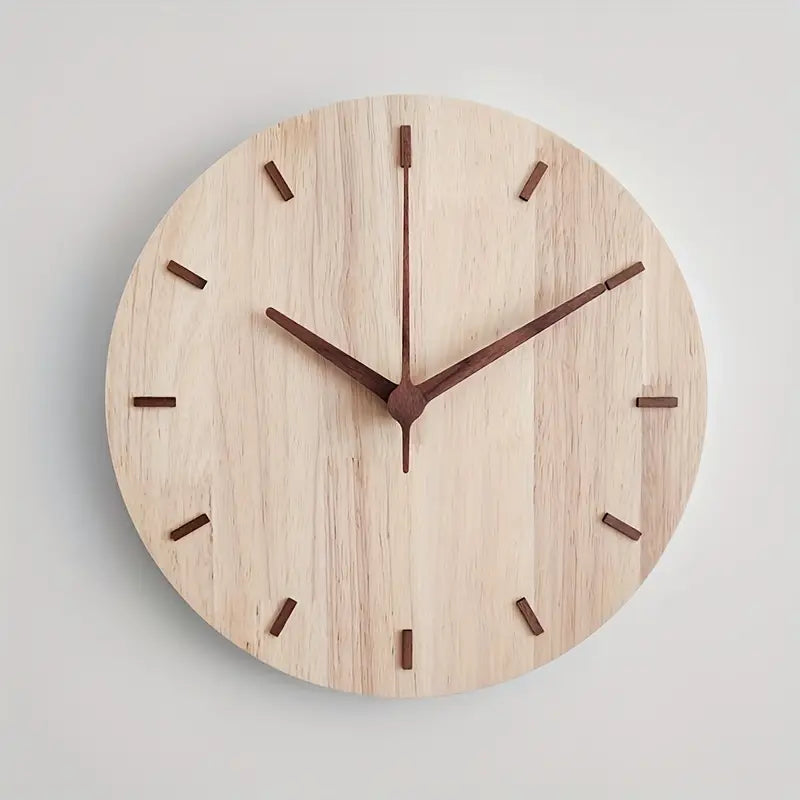 Stylish Walnut Wood Wall Clock – Minimalist Modern Design