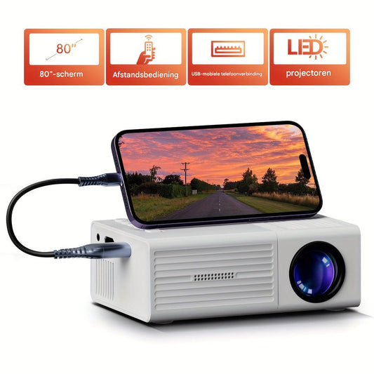 LumoBeam Ultra-Bright Mini Projector (3000 Lumens) – Compact HD Home & Outdoor Cinema