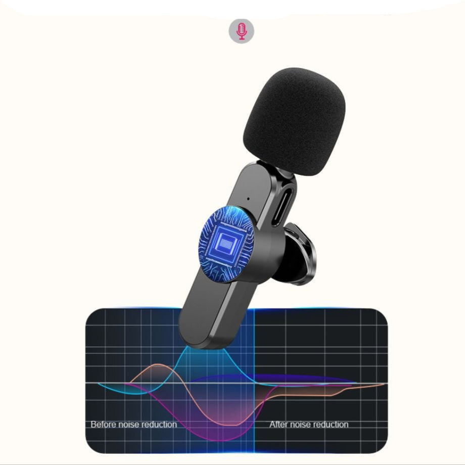 Wireless Mini Microphone for Smartphone – Lavalier Mic with Noise Reduction & 10h Battery