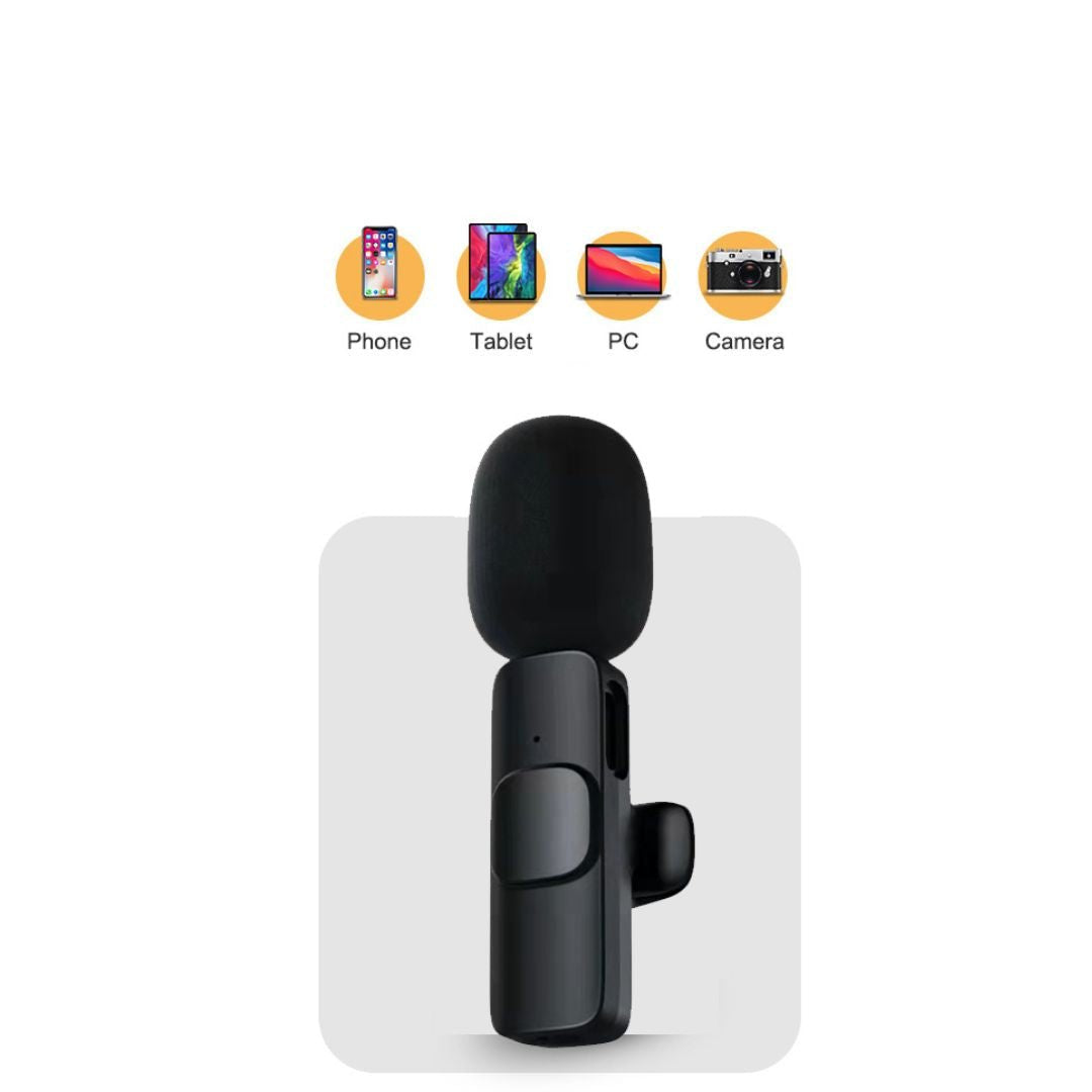 Wireless Mini Microphone for Smartphone – Lavalier Mic with Noise Reduction & 10h Battery