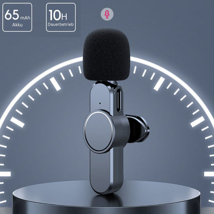 Wireless Mini Microphone for Smartphone – Lavalier Mic with Noise Reduction & 10h Battery