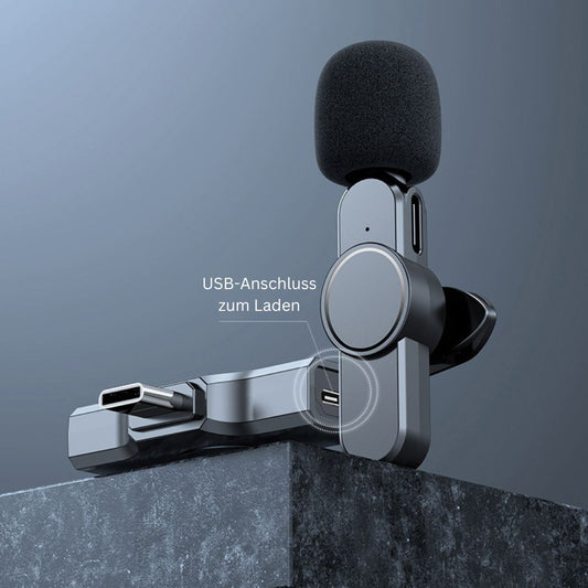 Wireless Mini Microphone for Smartphone – Lavalier Mic with Noise Reduction & 10h Battery