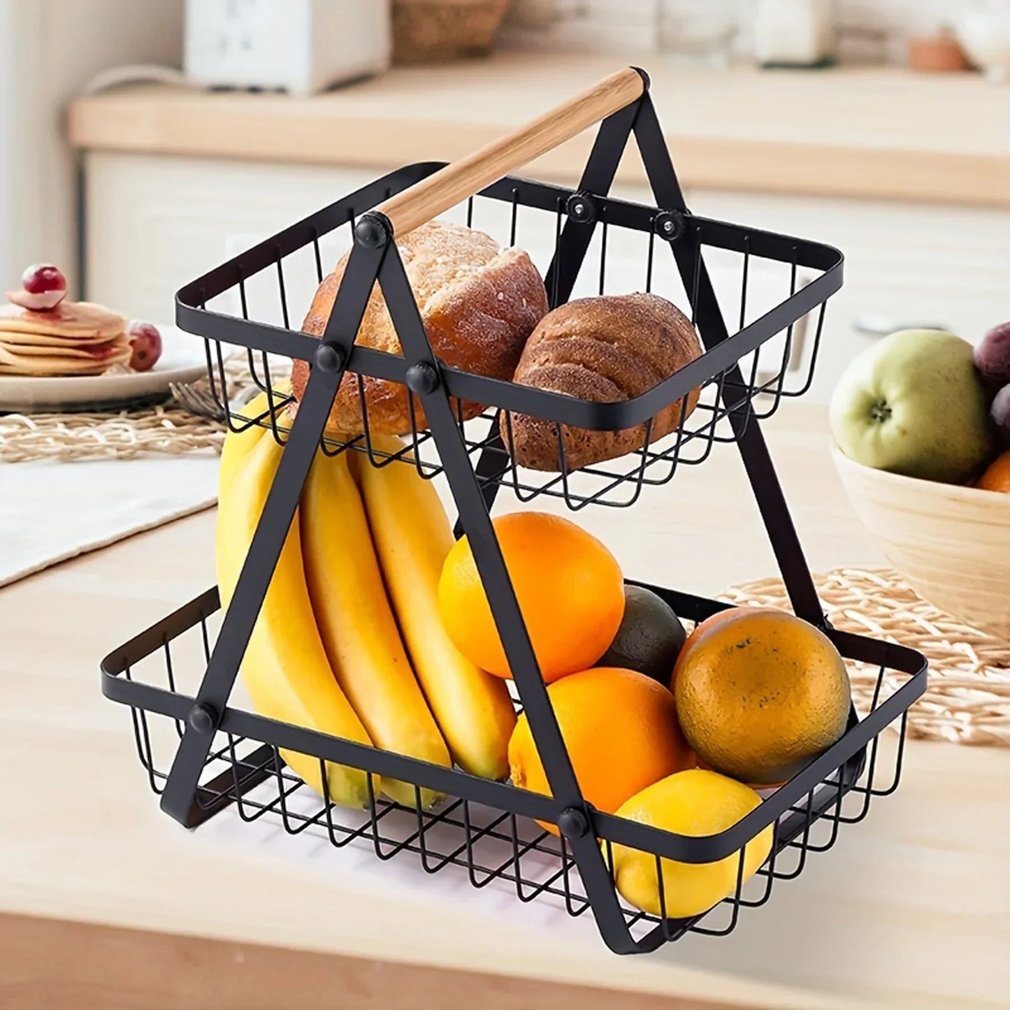 3-Tier Fruit Basket Stand – Space-Saving Kitchen Storage