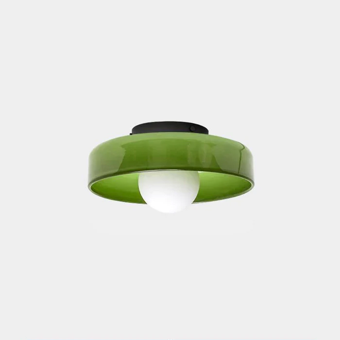 Modern Round Glass Ceiling Light – Elegant Flush Mount Fixture for Kitchen & Living Spaces