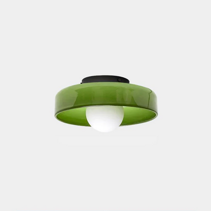 Modern Round Glass Ceiling Light – Elegant Flush Mount Fixture for Kitchen & Living Spaces