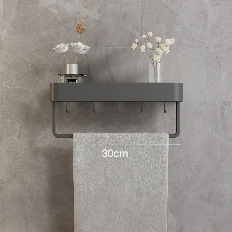 Modern Grey Bathroom Shelf – Stylish Wall-Mounted Storage with Optional Towel Rail