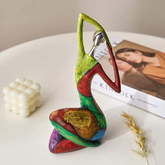 Modern Abstract Woman Sculptures – Handcrafted Colourful Resin Art for Home Decor
