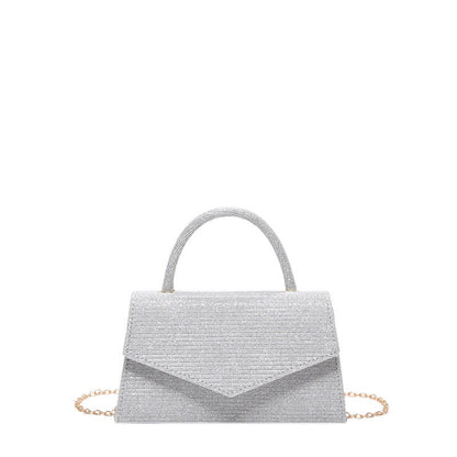 AMALIA | Women’s Handbag – Small Square Luxury Bag with Diamond Pattern & Gold Chain Strap