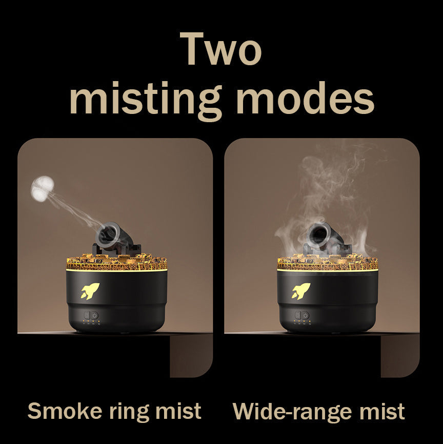 MistLava | Cannon Humidifier & Aroma Diffuser with Water Mist, Lava Effect & Night Light