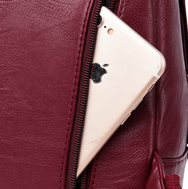 Marzen Anti-Theft Women’s Leather Backpack – Genuine Sheepskin Softback Bag with Secure Back Zipper