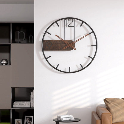 Steel-Walnut Wall Clock | Modern Industrial Design with Walnut Wood