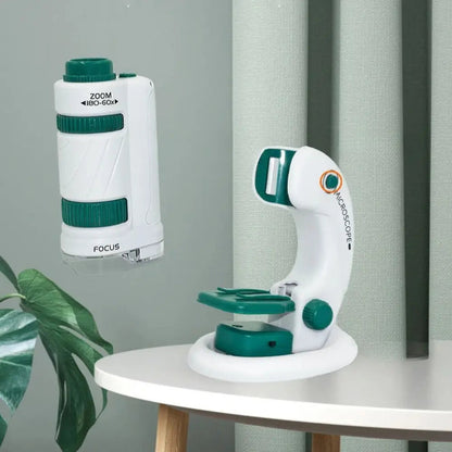 60–180x Zoom Pocket Microscope for Kids – LED Portable Science Discovery Kit