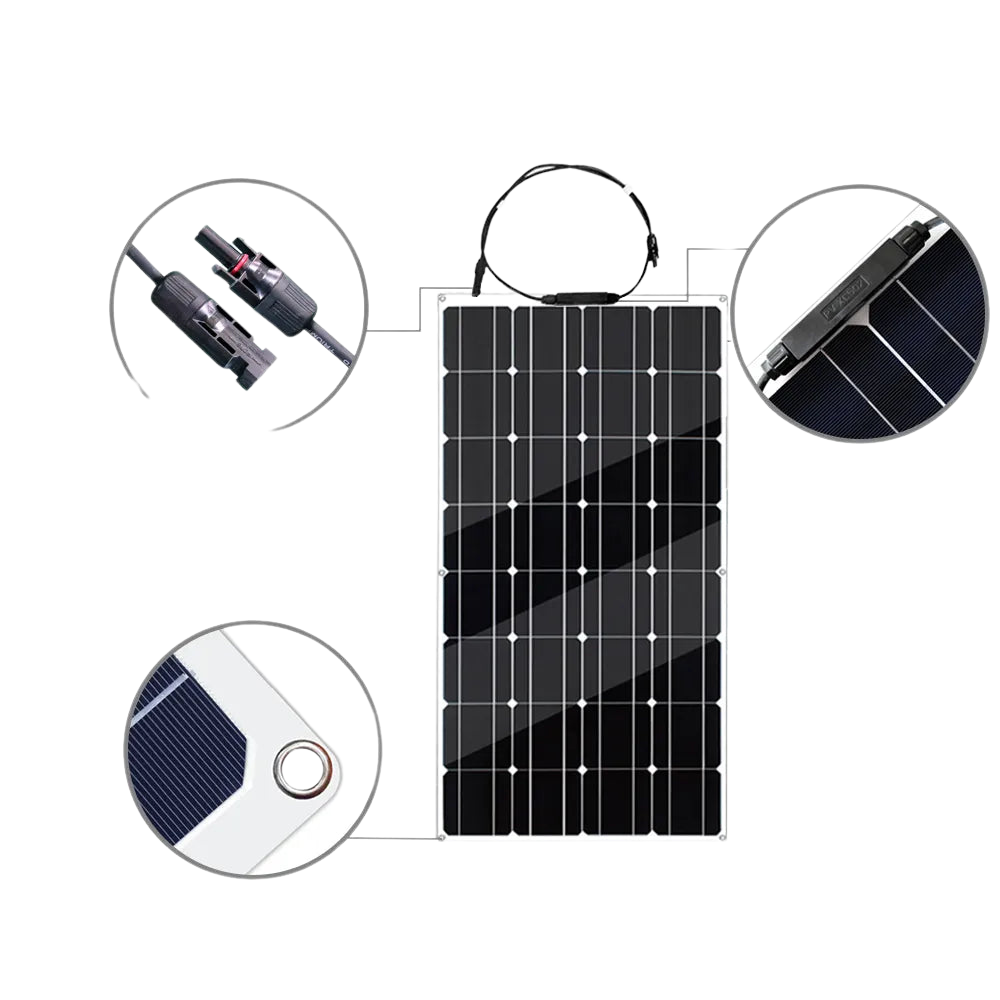 SunTech Solar Panel Kit | 100-300W Waterproof Monocrystalline System for RV & Boat – Complete Installation Set