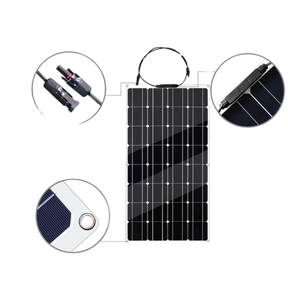 SunTech Solar Panel Kit | 100-300W Waterproof Monocrystalline System for RV & Boat – Complete Installation Set