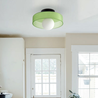 Modern Round Glass Ceiling Light – Elegant Flush Mount Fixture for Kitchen & Living Spaces