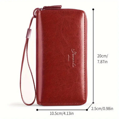 Naya RFID Leather Travel Wallet – Phone Pouch Clutch with Passport & Card Holder