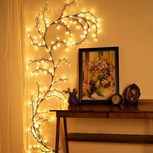 Bendable Willow Branch LED Lamp – 72/96 LEDs with 8 Light Modes | USB Powered Decorative Tree Light