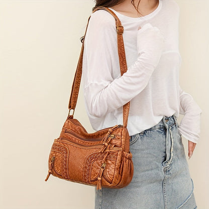 WeaveStyle | Elegant Woven Shoulder Bag – Lightweight, Spacious & Stylish Everyday Handbag