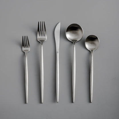 Minimalist Flatware Set – 20-Piece Titanium-Coated Stainless Steel Cutlery | Modern Matte Finish for Elegant Dining
