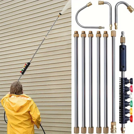 4000 PSI Telescoping Pressure Washer Wand Kit for Easy Gutter, Roof, and Wall Cleaning