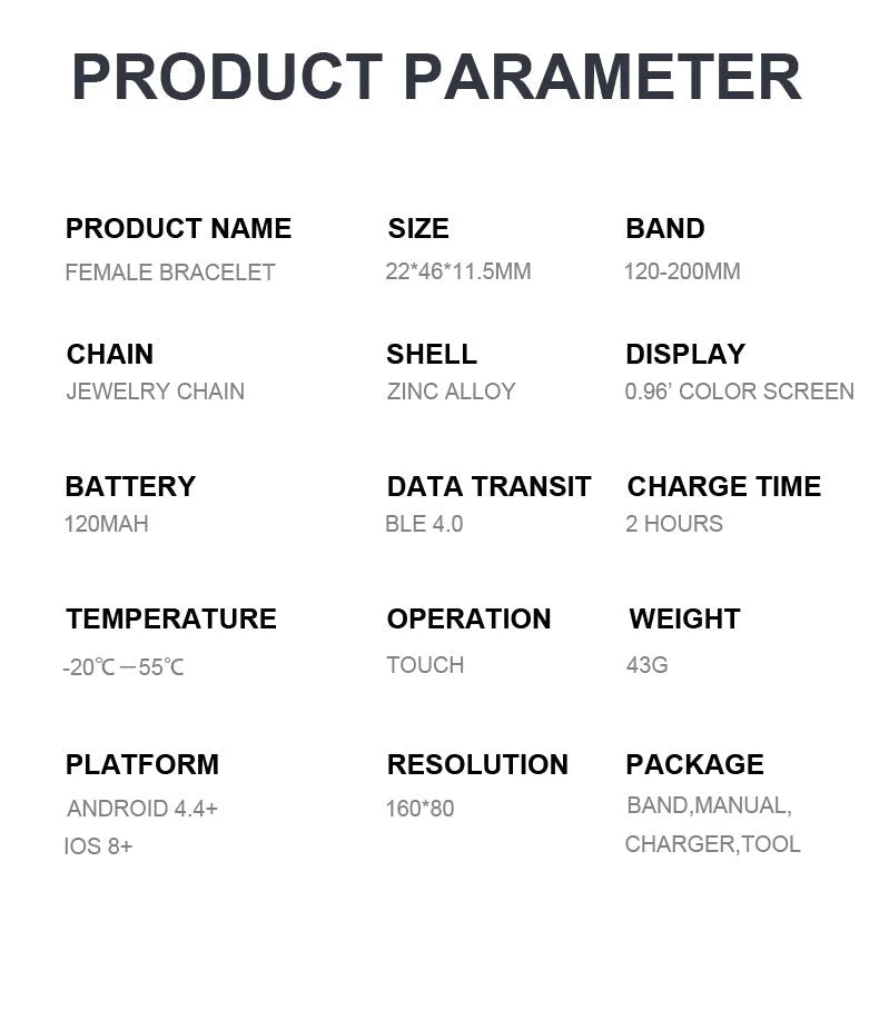 Waterproof Fitness Tracker – Smart Bracelet for Women