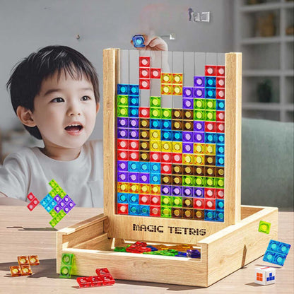 TetrisWood Game – Sustainable Wooden Puzzle Game for Family Fun & Brain Training