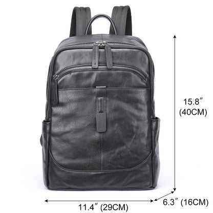Prestige Voyager Leather Backpack – Fits Laptops Up to 15.6 Inches