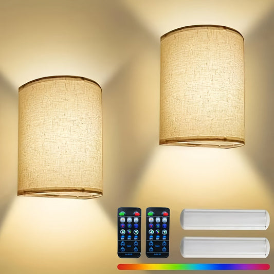 RadiantWall Wireless Wall Lights (2-Pack) – Rechargeable LED Lamps with Remote Control